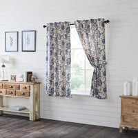 Dorset Navy Floral Short Panel Set of 2 63x36