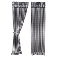 Annie Buffalo Black Check Ruffled Panel Set of 2 96x50