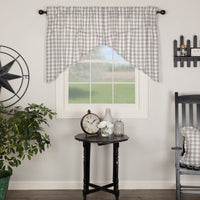 Annie Buffalo Grey Check Prairie Swag Set of 2 36x36x18