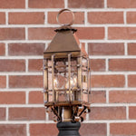 Barn Outdoor Post Light in Solid Antique Copper - 3 Light