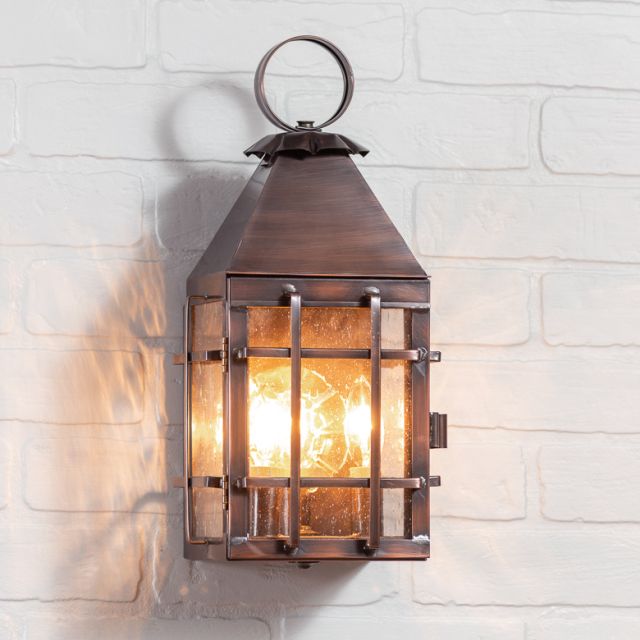 Barn Outdoor Wall Light in Solid Antique Copper - 3 Light