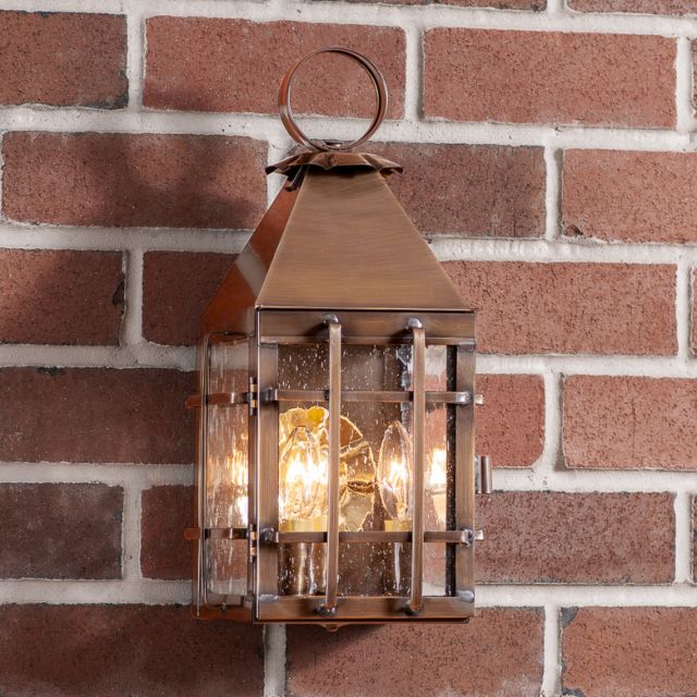 Barn Outdoor Wall Light in Solid Weathred Brass - 3 Light