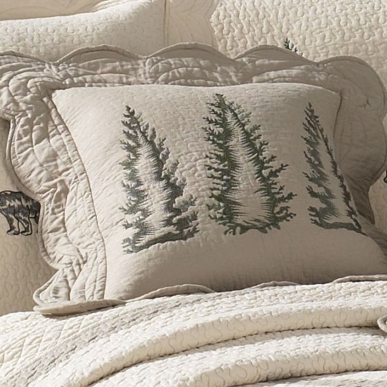 Donna Sharp Bear Creek Rustic Lodge Quilted Collection Trees Pillow