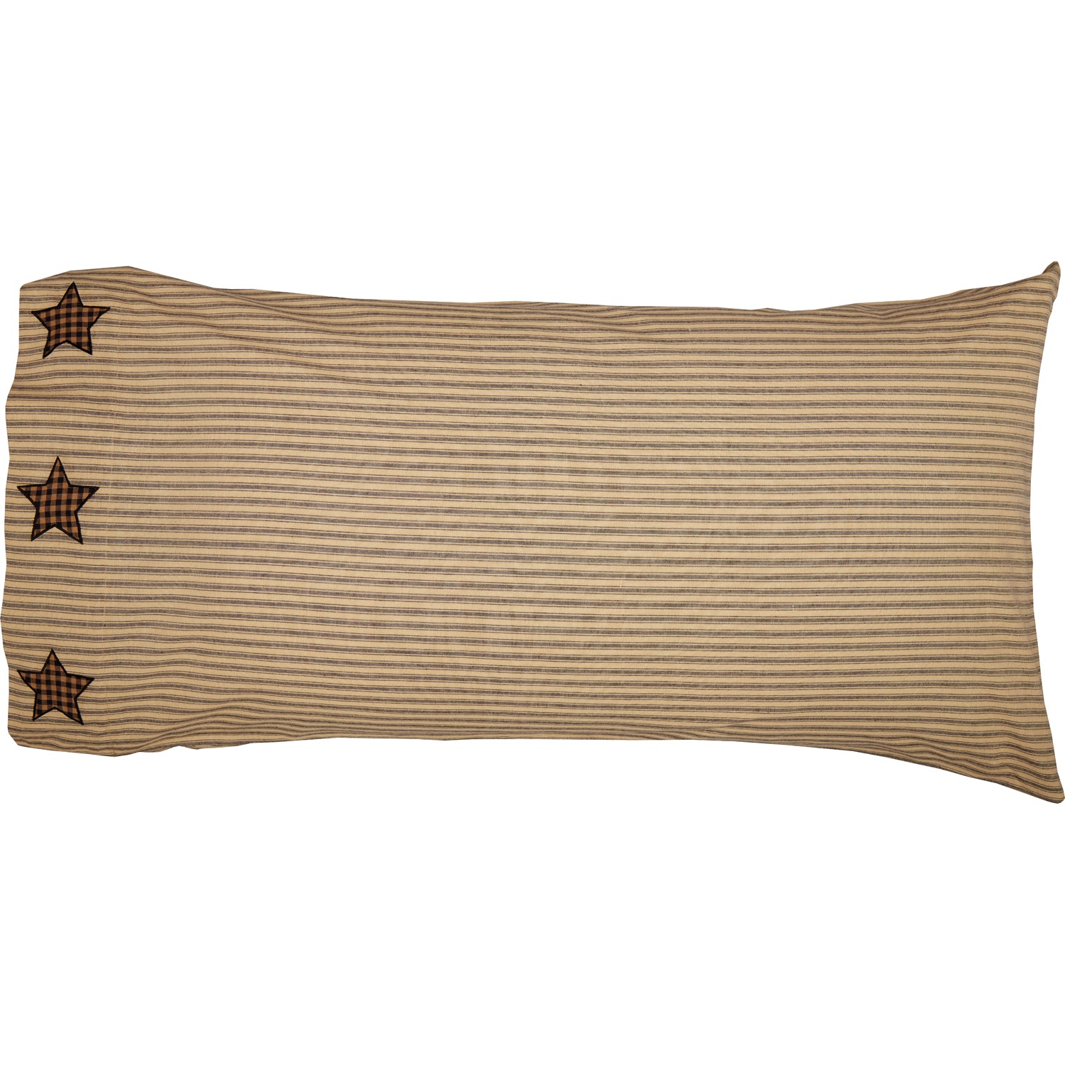 Farmhouse Star King Pillow Case w/Applique Star Set of 2 21x40