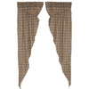 Sawyer Mill Charcoal Plaid Prairie Long Panel Curtain Set of 2 84x36x18