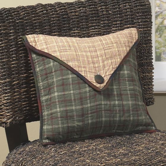Donna Sharp Campfire Square Rustic Lodge Quilted Collection Envelope Pillow