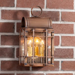 Carriage House Outdoor Wall Light in Solid Weathered Brass - 2 Light