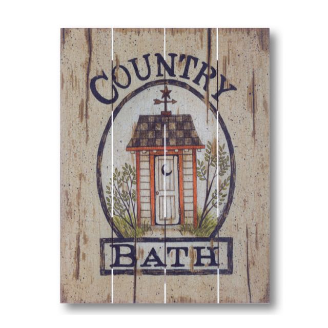 Farmhouse Pallet Wall Art ~ Country Bath Outhouse 