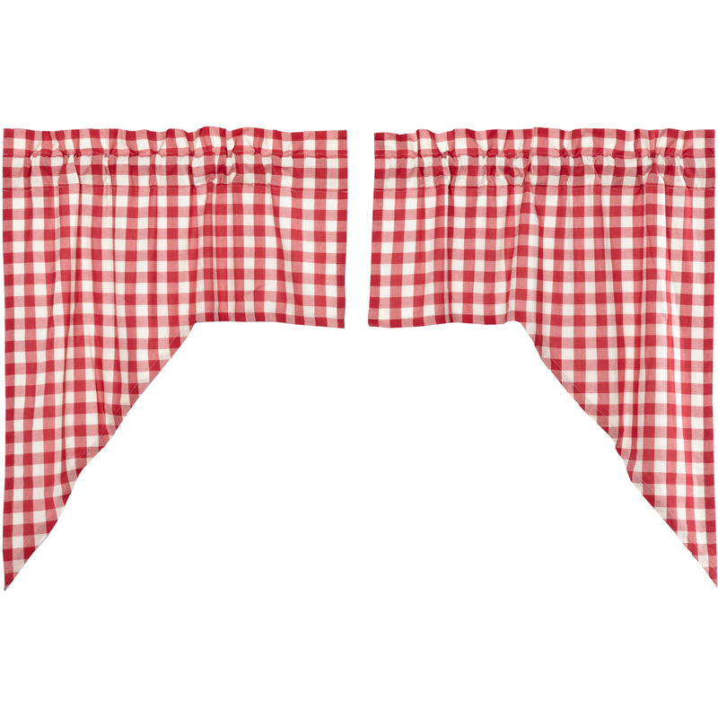 Annie Buffalo Red Check Swag Set of 2 36x36x16