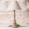 Davenport Wood Table Lamp in Hartford Buttermilk with Ivory Linen Shade