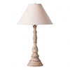 Davenport Wood Table Lamp in Hartford Buttermilk with Ivory Linen Shade