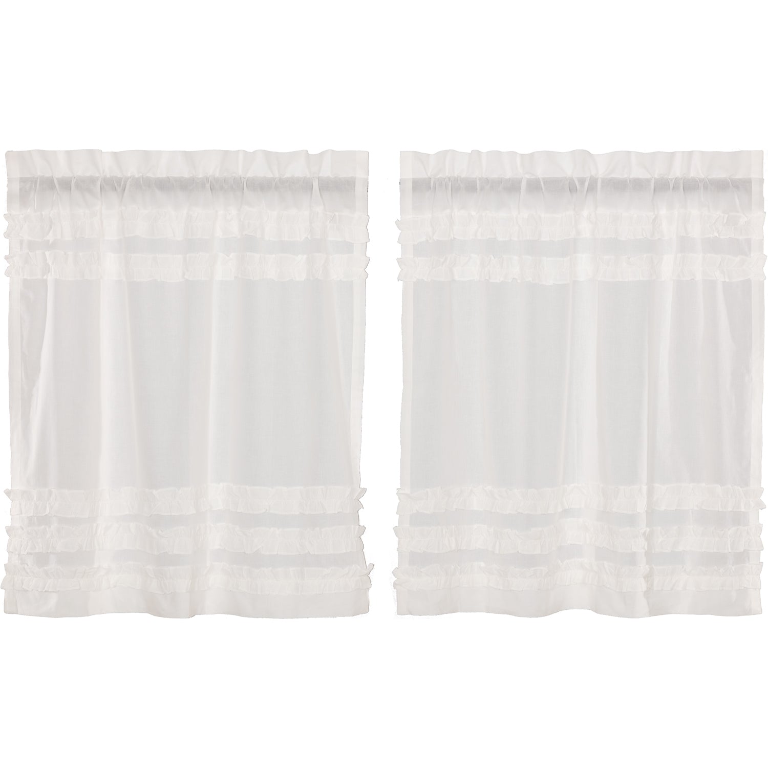 White Ruffled Sheer Petticoat Tier Set of 2 L36xW36