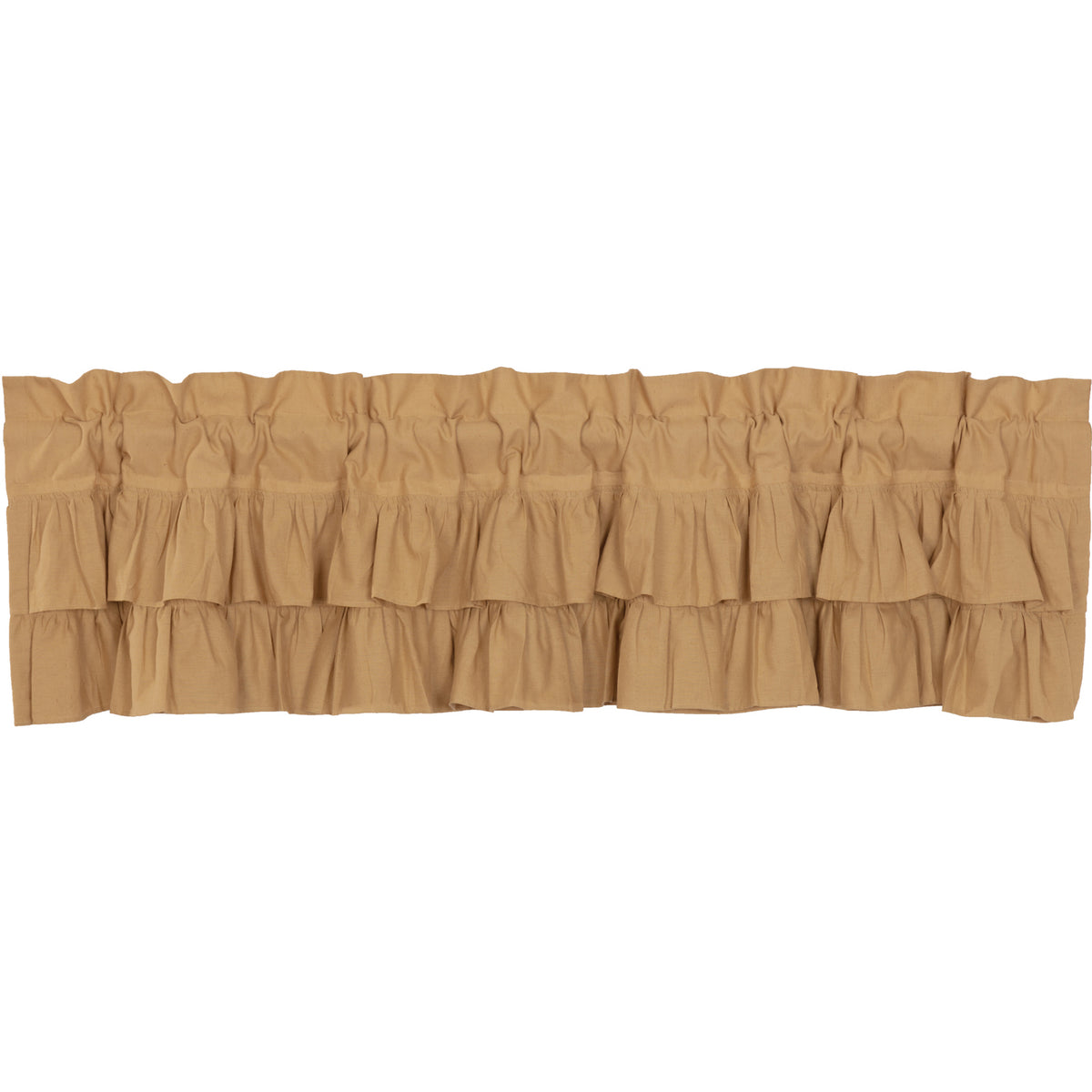 Simple Life Flax Khaki Ruffled Valance 16x72