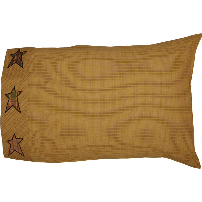 Stratton Standard Pillow Case w/Applique Star Set of 2 21x30