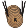 Kettle Grove Jute Chair Pad Applique Star Set of 6