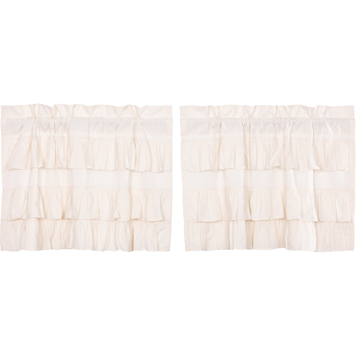 Simple Life Flax Antique White Ruffled Tier Set of 2 L24xW36