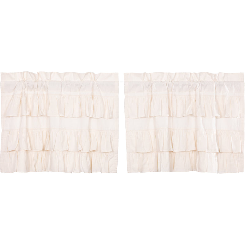 Simple Life Flax Antique White Ruffled Tier Set of 2 L24xW36