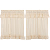 Muslin Ruffled Unbleached Natural Tier Set of 2 L36xW36