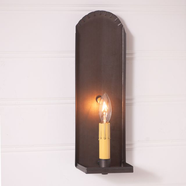 Georgetown Colonial Electric Tin Sconce in Kettle Black