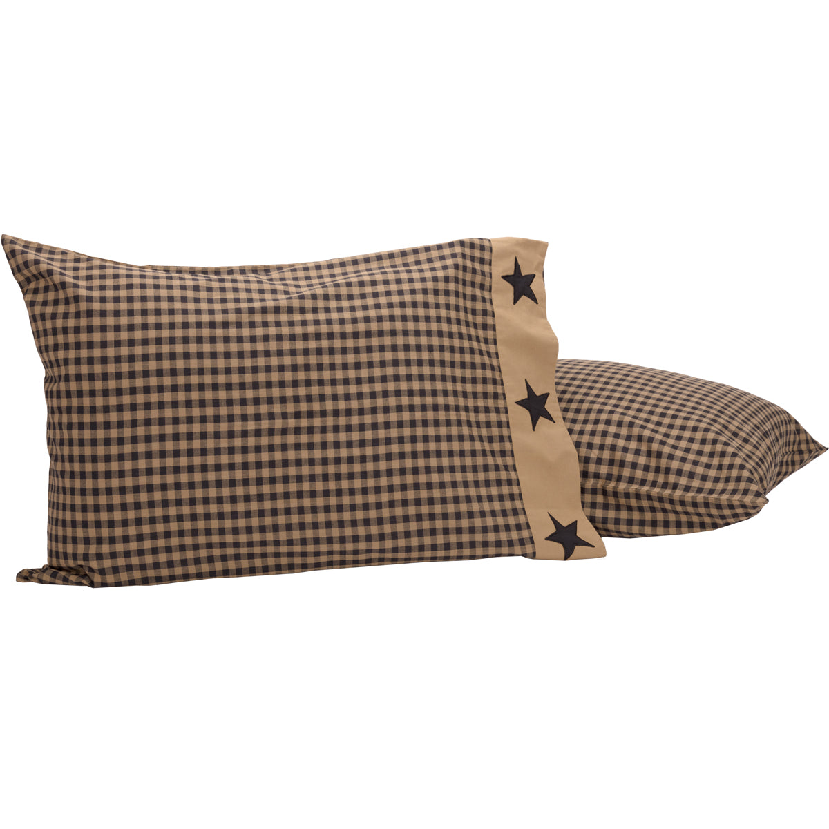 Black Check Star Standard Pillow Case Set of 2 21x30