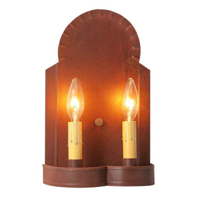 Hanover Double Sconce Light in Rustic Tin