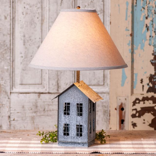 House Lamp with Ivory Linen Shade