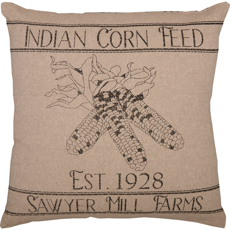 Sawyer Mill Charcoal Corn Feed Pillow 18x18