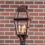 Independence Outdoor Post Light in Solid Antique Copper - 3 Light