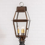 Independence Outdoor Post Light in Solid Weathred Brass - 3 Light