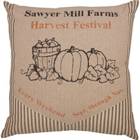 Sawyer Mill Charcoal Harvest Festival Pillow 18x18