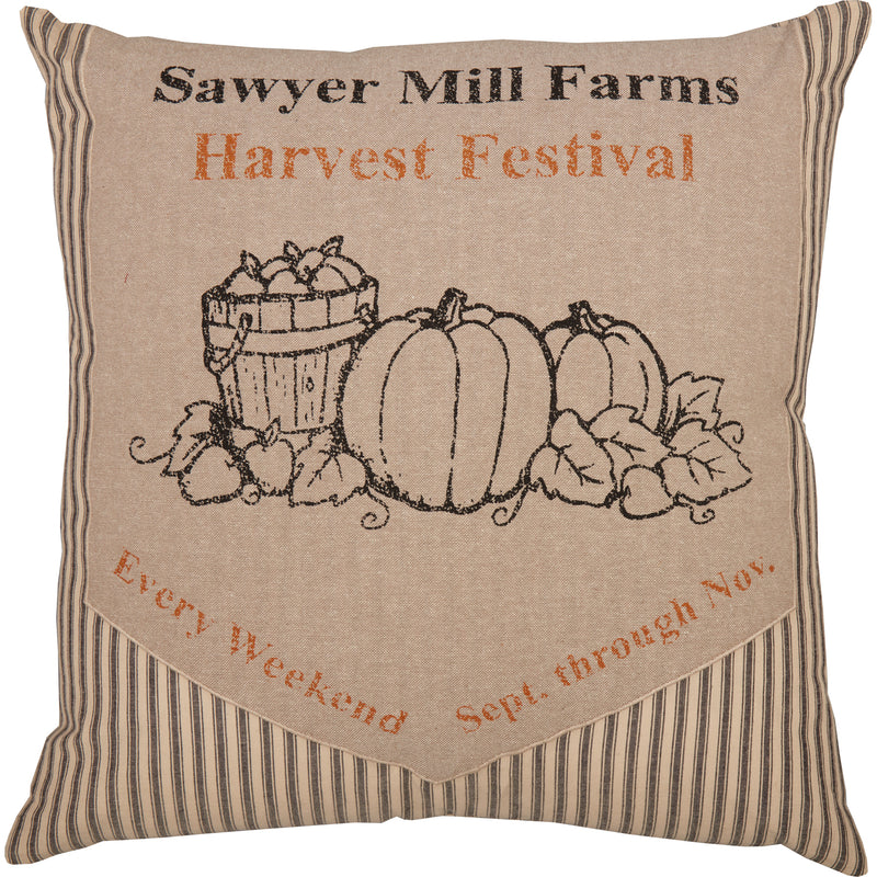 Sawyer Mill Charcoal Harvest Festival Pillow 18x18