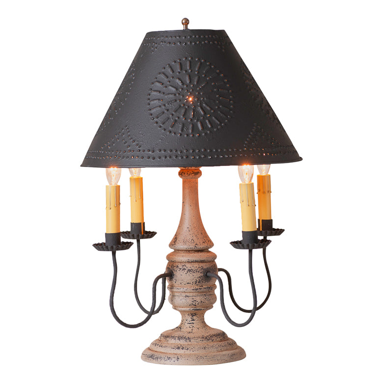 Jamestown Wood Table Lamp in Hartford Buttermilk with Metal Shade