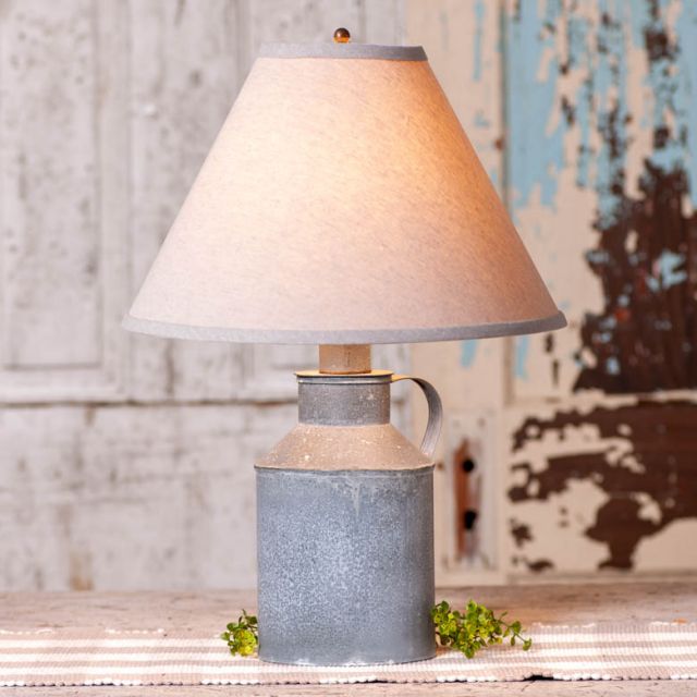 Jug Lamp with Ivory Linen Shade