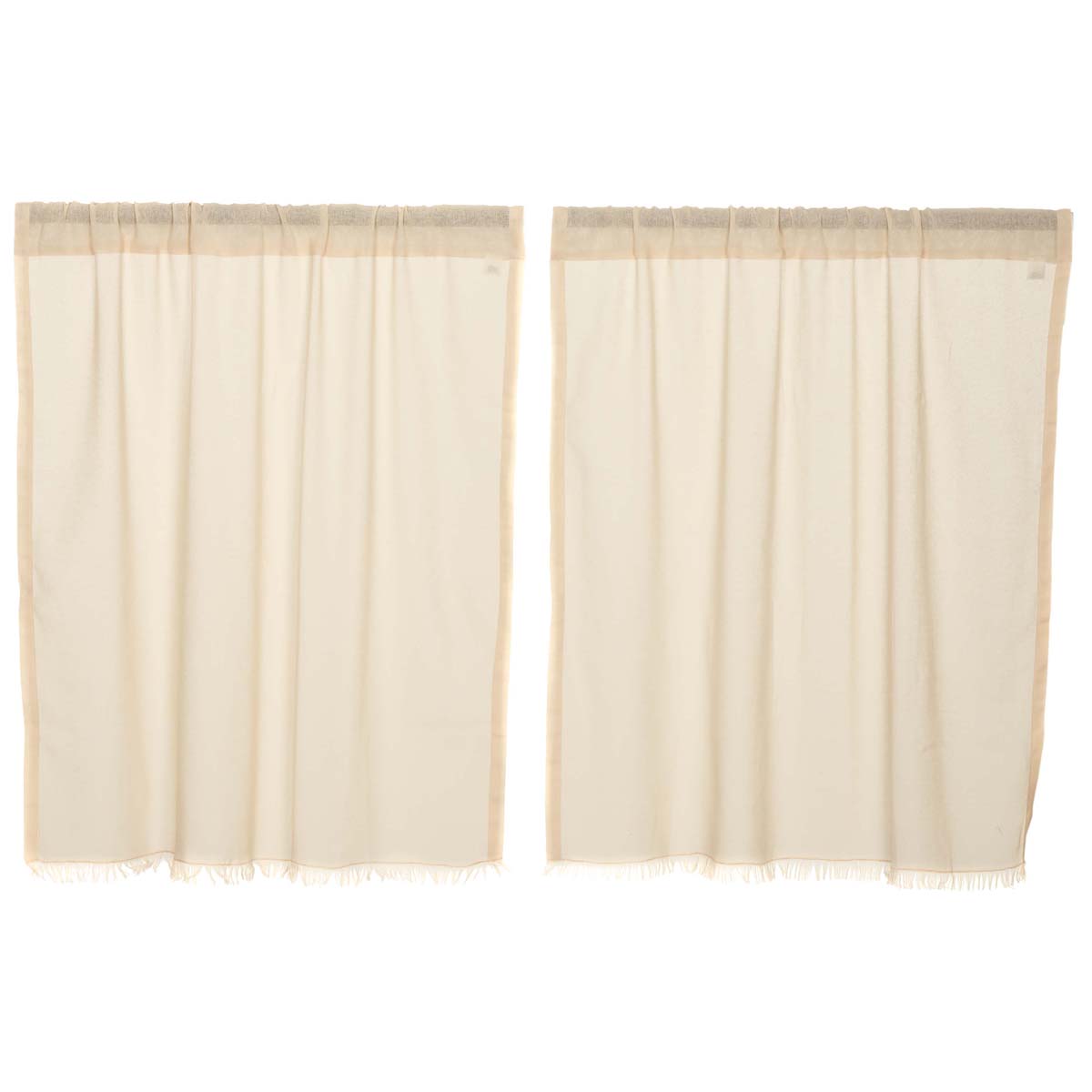 Tobacco Cloth Natural Tier Fringed Set of 2 L36xW36