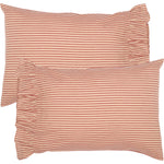 Sawyer Mill Red Ticking Stripe Standard Pillow Case Set of 2 21x30