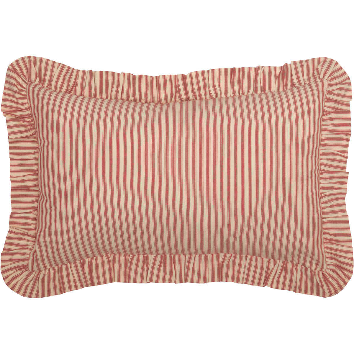 Sawyer Mill Red Ticking Stripe Fabric Pillow 14x22