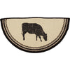Sawyer Mill Charcoal Cow Jute Rug Half Circle 16.5x33