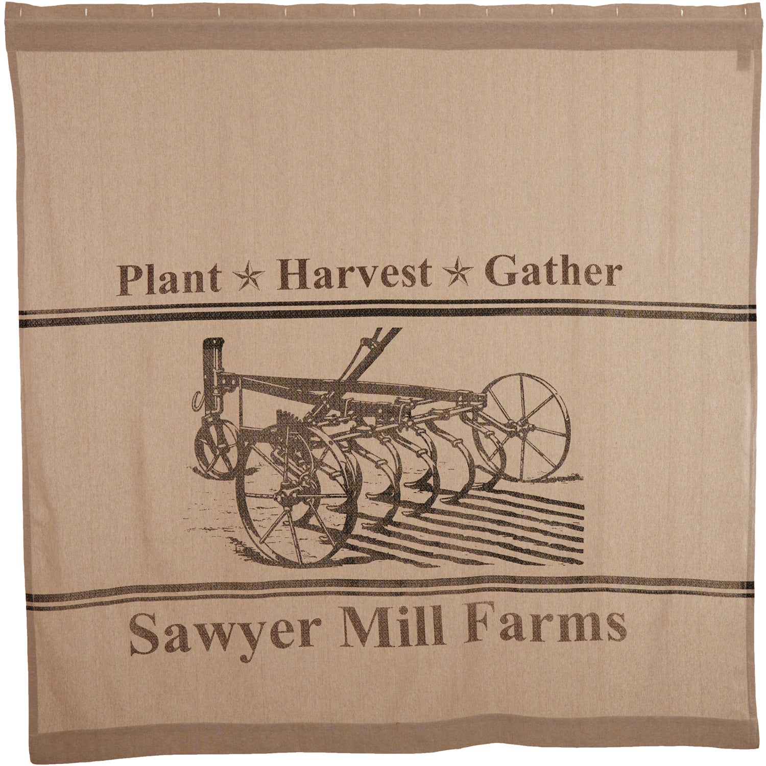 VHC Brands Sawyer Mill Plow Shower Curtain - Thumbnail 2