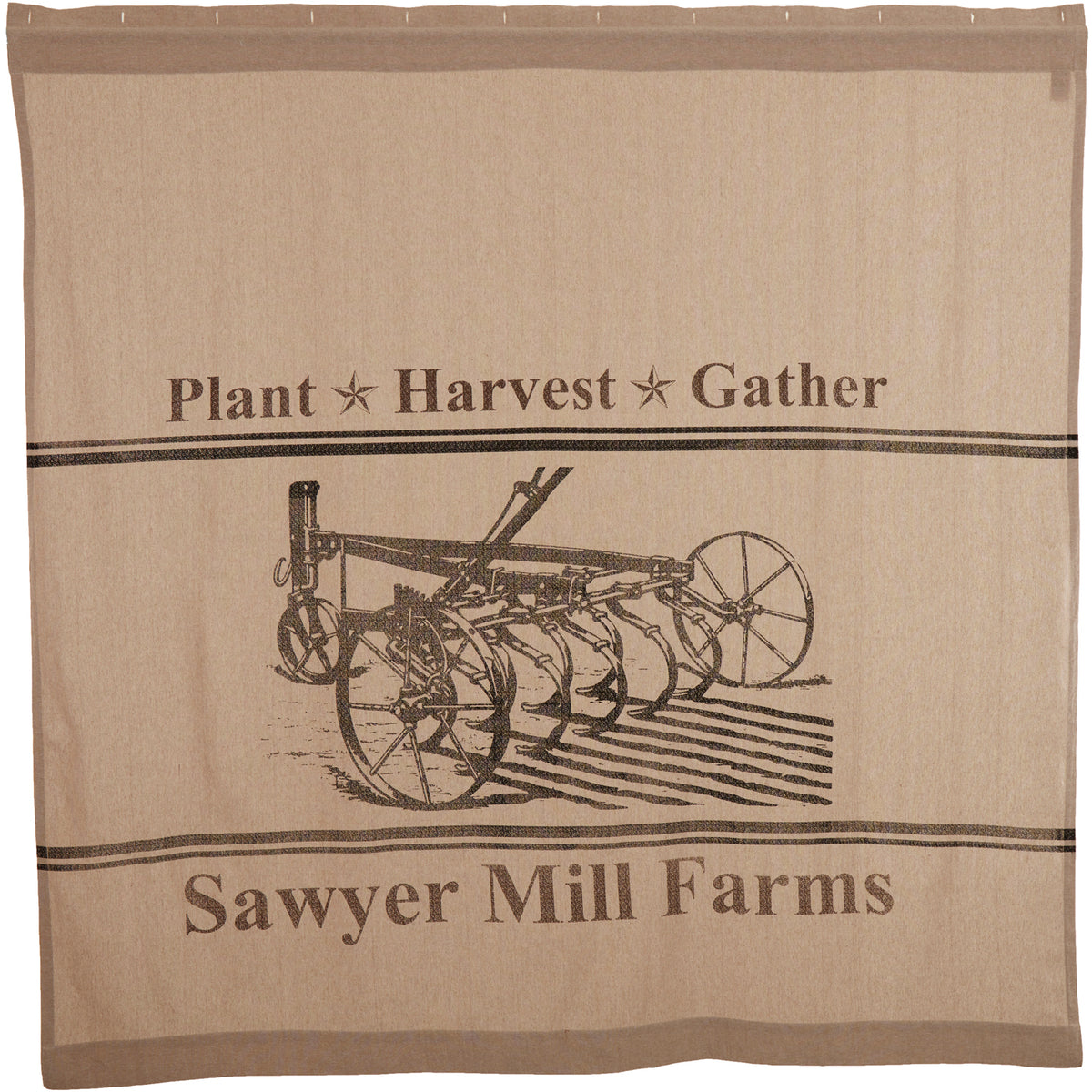 Sawyer Mill Charcoal Plow Shower Curtain 72x72