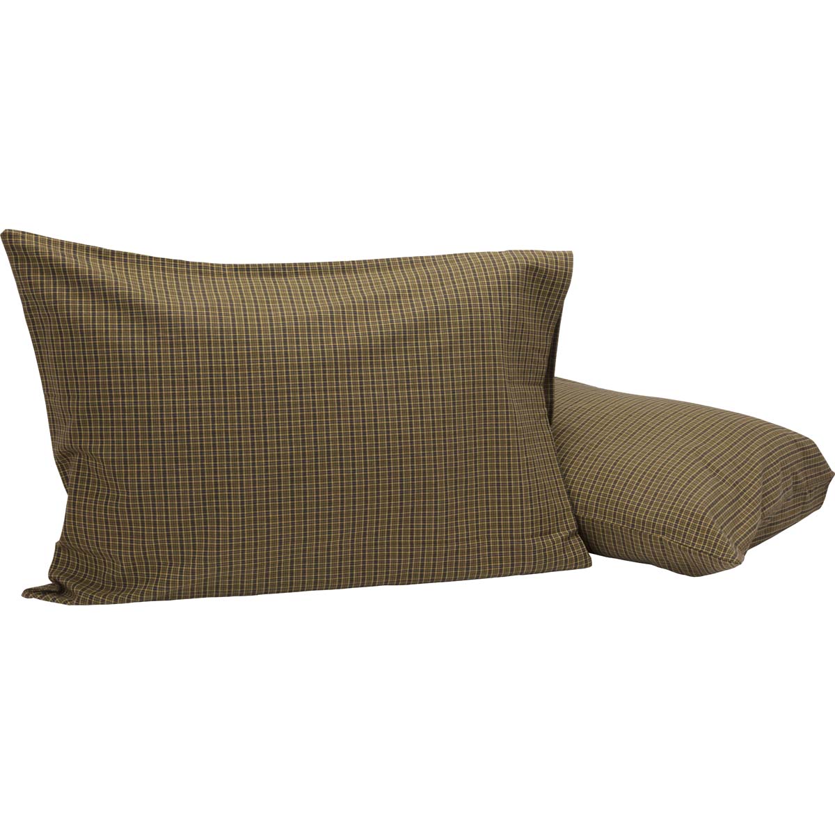 Tea Cabin Green Plaid Standard Pillow Case Set of 2 21x30