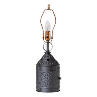 Paul Revere Lamp in Black with Gray Check Shade **BACKORDERED UNTIL OCTOBER 2024**