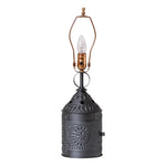 Paul Revere Lamp in Black with Gray Check Shade