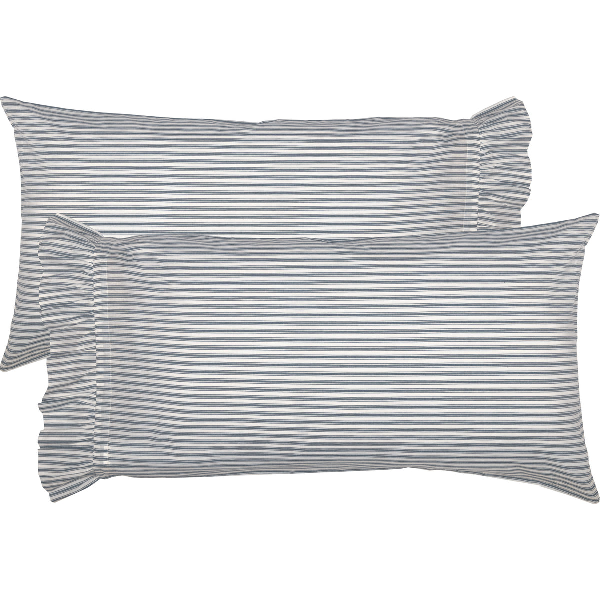 Sawyer Mill Blue Ticking Stripe King Pillow Case Set of 2 21x40