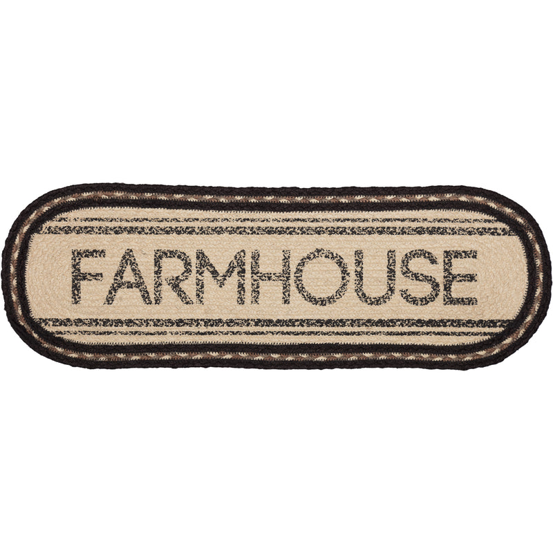 Sawyer Mill Charcoal Farmhouse Jute Oval Runner 8x24