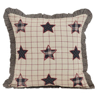 Bingham Star Fabric Pillow with Applique Stars 16x16