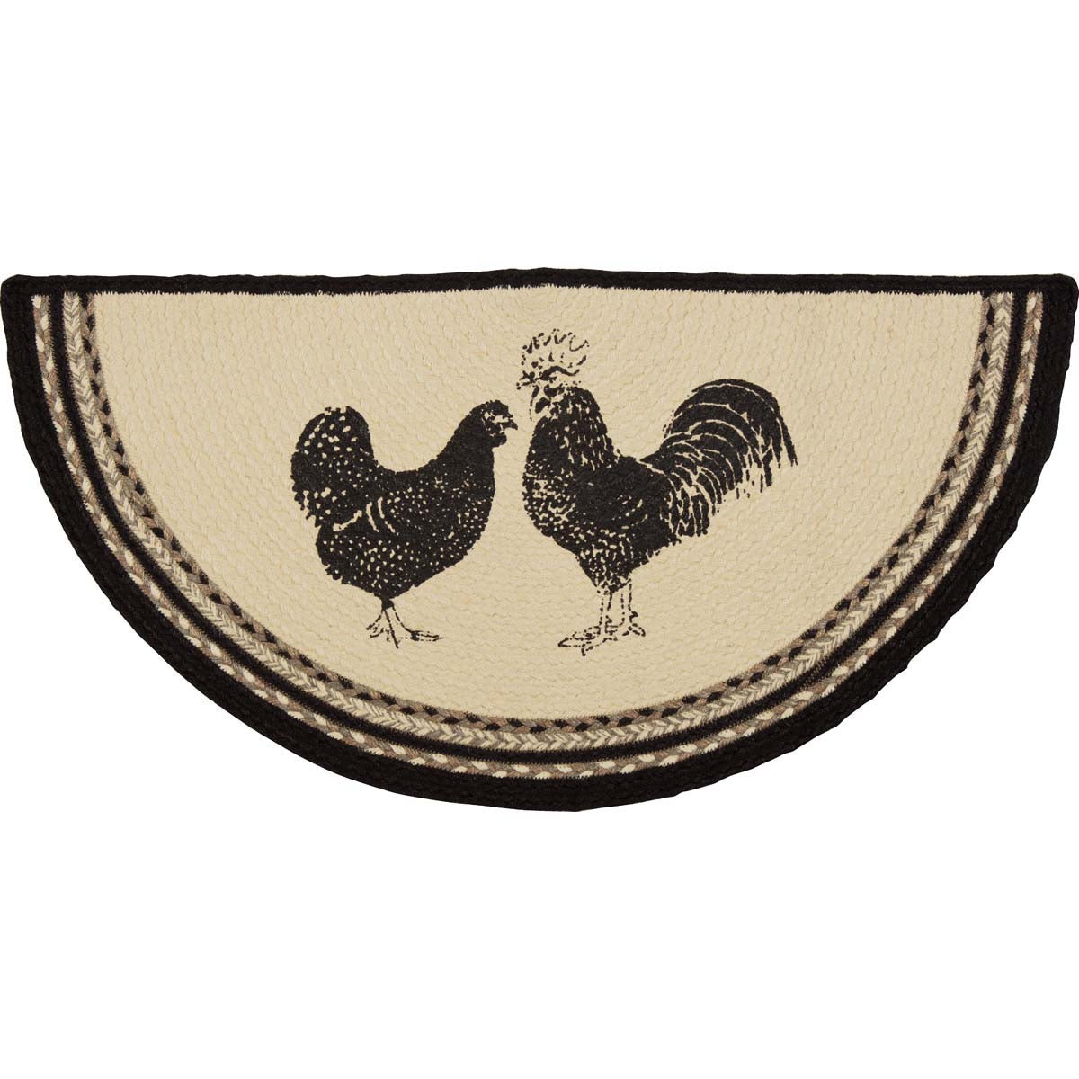 Sawyer Mill Charcoal Poultry Jute Rug Half Circle 16.5x33
