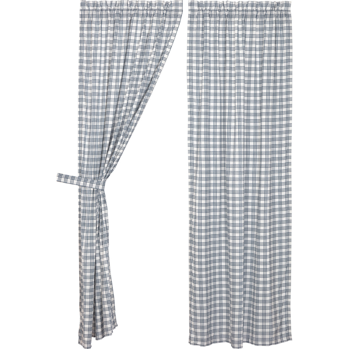 Sawyer Mill Blue Plaid Panel Set of 2 84x40