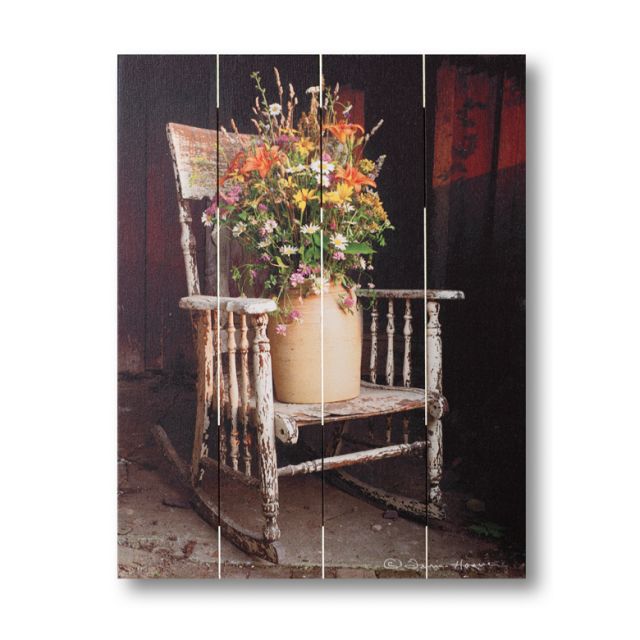 Farmhouse Pallet Wall Art ~ Rocking Chair Bouquet by Irvin Hoover