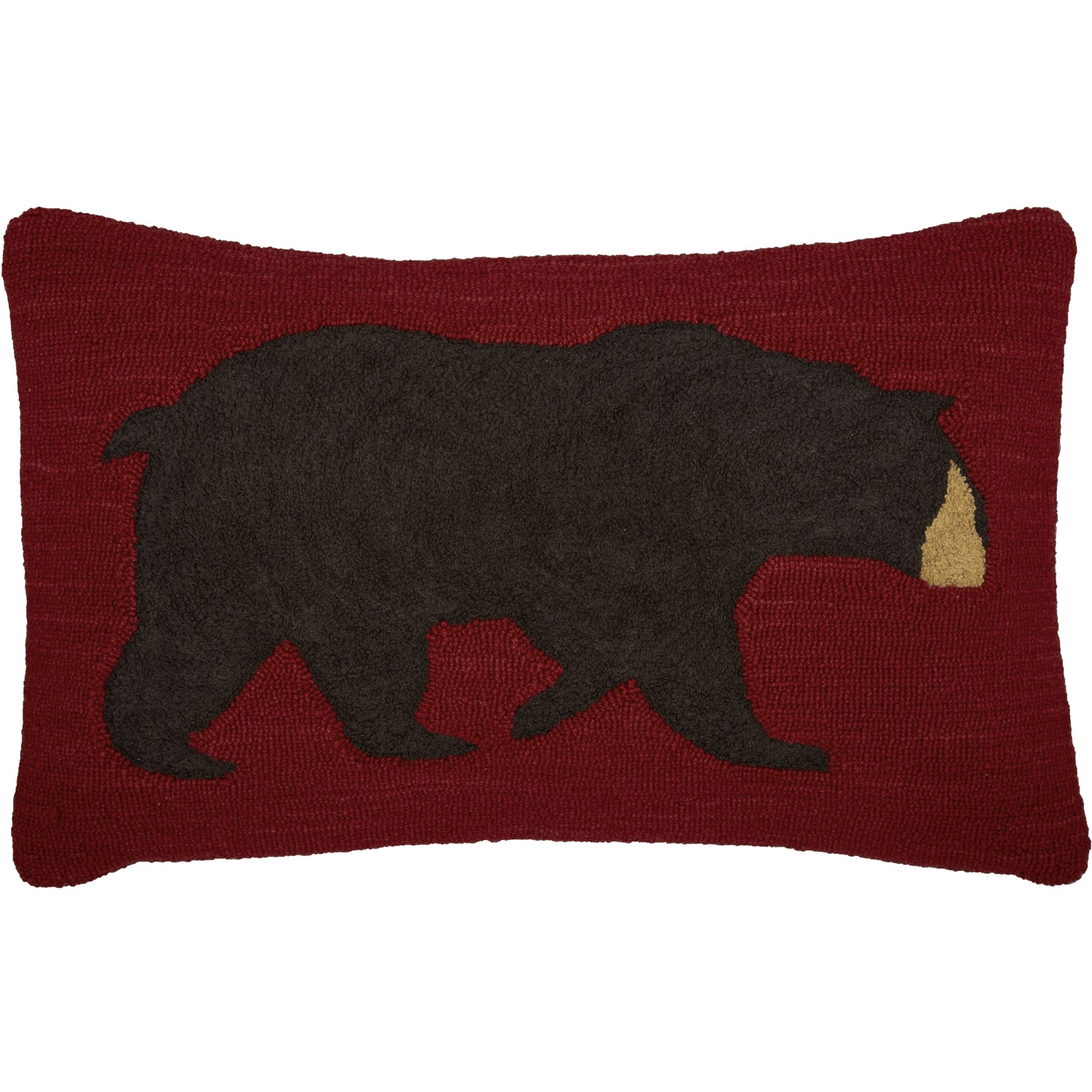 Wyatt Bear Hooked Pillow 14x22