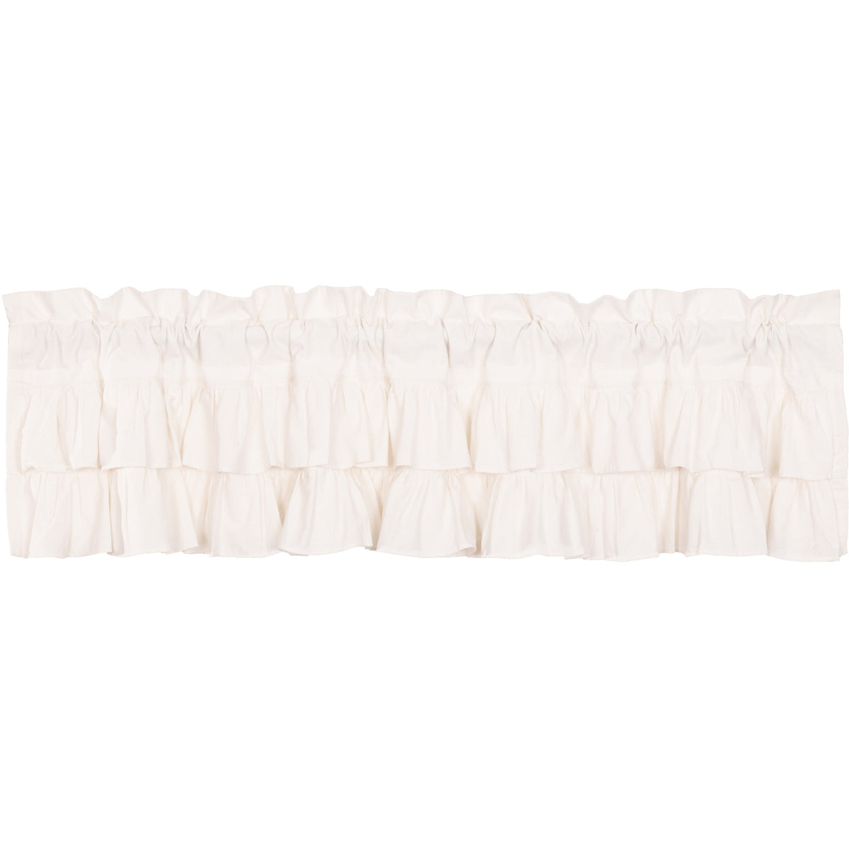 Simple Life Flax Antique White Ruffled Valance 16x72